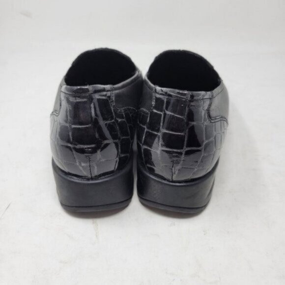 Ara Leather Crocodile Print Mokassin Slip On Loafer Shoe Black - Picture 5 of 12